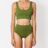 Bikini Tops It's Now Cool | Contour Crop Top - Pesto