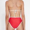 Bikini Bottoms It's Now Cool | Waisted Duo Pant - Red & White Contrast